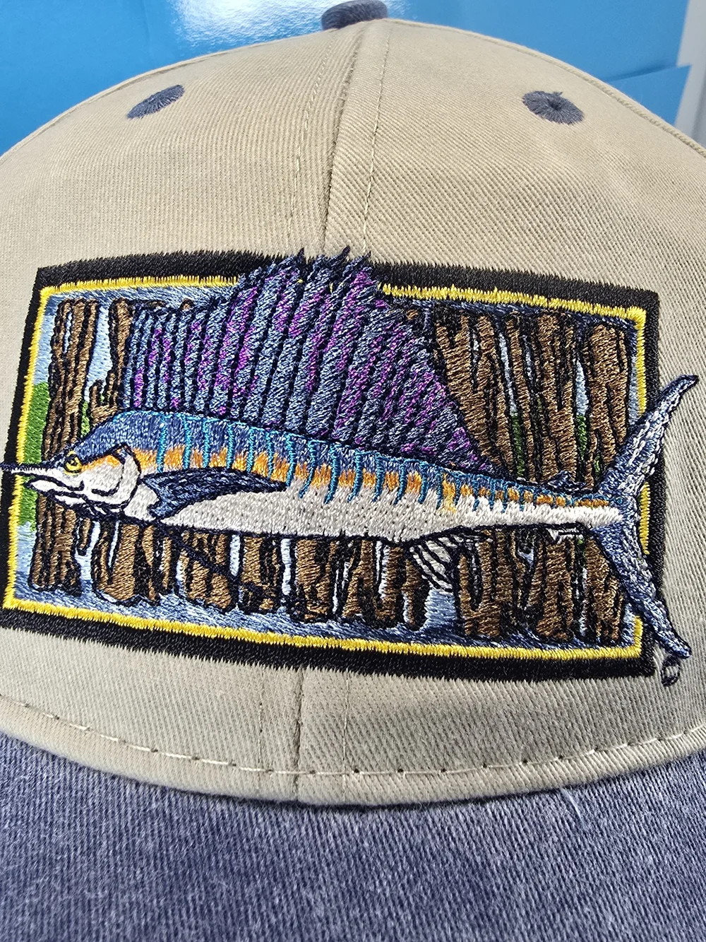 Flying Fisherman Sailfish Embroidered Fishing Hat NWT